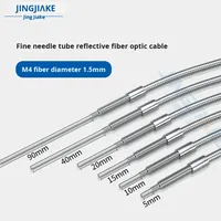 Capteur de fibre optique à tube à aiguille étendu à réflexion diffuse gainé de métal, type frontal M3M4M6, 5-90 mm en option, BUF37-S10