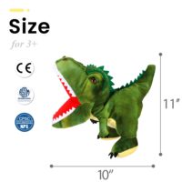 Marionnette à main dinosaure T-Rex pour animaux de compagnie, marionnette en peluche douce de 11 pouces avec bouche mobile, décoration pour espace animalier et maison