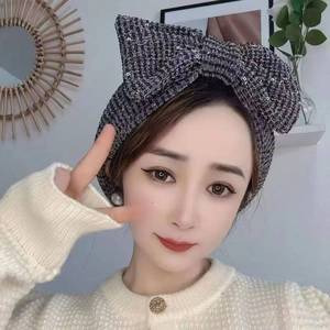 Shiny Bowknot <b>Headband</b> Bridal Evening Headpiece - Breathable, Suitable for All Seasons, Islamic Style - Product Image 1
