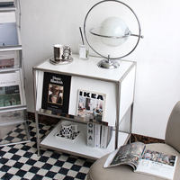 Table de chevet modulaire moderne en acier inoxydable, armoire de rangement Bauhaus pour chambre à coucher et salle à manger