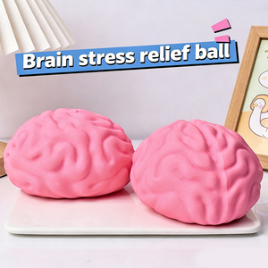 Hot Selling TPR Halloween Big Brain <b>Squishy</b> Slow Return Hand Exercise Squeeze Stress Relieve Mochi Toys for Kids Adults - Product Image 1