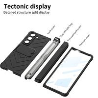 GKK Étui à charnière magnétique pour Samsung Galaxy Z Fold 5 Coque intégrée avec étui à stylo de luxe haut de gamme