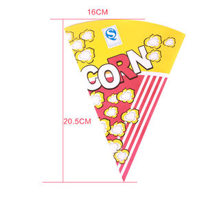 Caja de palomitas de maíz, papel biodegradable, 50 Uds., forma de cono con puntas cónicas, dulces, aperitivos, cajas de papel <span class=keywords><strong>para</strong></span> comida de boda personalizadas - Product Image 4