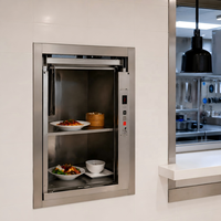 Cocina interior y exterior 100kg 150kg pequeño elevador de montacargas entrega de alimentos Mini elevador para restaurante de Hotel