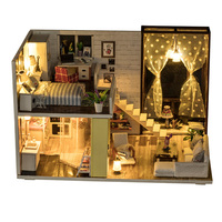 IIECREATE K-028 Casas de Muñecas Miniatura de Madera DIY, Rompecabezas 3D, Modelo de Juguete para Adultos, Diseño Urbano Compacto