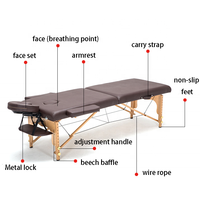 Table de massage portable pliable pour salon de spa avec pieds repliables