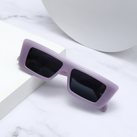 Lunettes de soleil rectangulaires rétro en PC, monture et verres en PC, vente en gros, stock disponible, lunettes colorées, prix d'usine