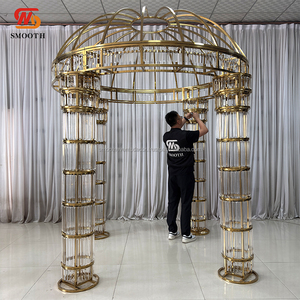 SMOOTH New Arrival Acrylic Wedding Chuppah Stainless Steel Canopy Mandap Crystal Wedding Arch For Event Decoration - Product Image 1