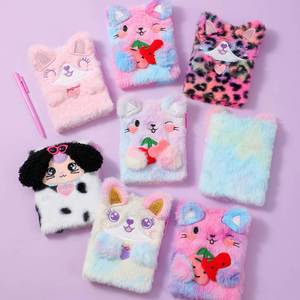 Cute Cat Fuzzy <b>Journal</b> Writing Pad A6 Ruled 160 Pages Lovely Animal Notebook Kids Plush Diary for Girls Women Teens - Product Image 4