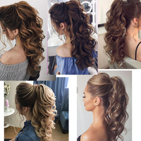 Extensions de cheveux synthétiques LONGFOR, queue de cheval 200g, perruque queue de cheval 20 pouces, queue de cheval brésilienne à clipser, fournisseur de choix