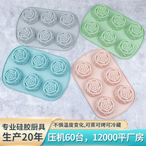 Rose Cake Silicone <b>Mold</b> 6 Cavity For Baking Mooncake <b>Jelly</b> Ice Cube Soap Candle Decoration - Product Image 5