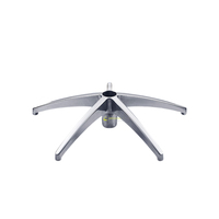 Base de chaise de bureau en métal/aluminium poli de haute qualité, 350 mm, cinq étoiles, prix de gros usine, modèle B03