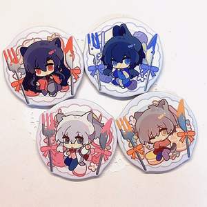 Yeni rozet Anime karakter pimleri yemek tabağı Flip rozetleri 3D merceksi Anime hareket pimleri düğme rozetleri teneke - Product Image 6