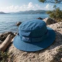 Sombrero de Pescador de Nailon con Logotipo Personalizado, Diseño de Dibujos Animados, Protección Solar, Ala Ancha, para Ciclismo, Pesca, Senderismo