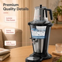 Samovar de grande capacité 4L approuvé CB, théière en verre SCHOTT DURAN avec infuseur