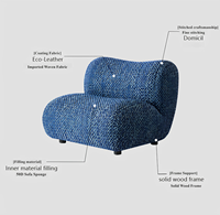 Fauteuil minimaliste italien - Nouveau fauteuil inclinable pour un salon décontracté, fauteuil de relaxation en tissu simple.