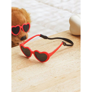 Occhiali da sole per animali domestici alla moda in metallo arancione oro trasparente verde giallo rosso Anti-riflettente varietà cuore Cat Eye quadrato - Product Image 1