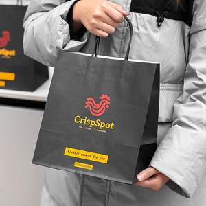 Sac d'emballage personnalisé en papier kraft biodégradable, recyclable, résistant à la graisse, pour la restauration rapide, les hot-dogs, les sandwichs, les hamburgers - Product Image 1