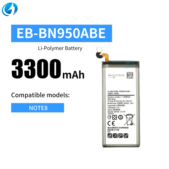 New 0 Cycle A-Grade Polymer High Capacity 3300mAh EB-BN950ABE Phone Battery for Samsung Note 8