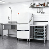 Lave-vaisselle professionnel haute performance en acier inoxydable 304, type capot autoportant, pour restaurant, avec fonction de stérilisation