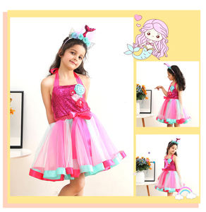 Vestito da Sirena per Bambine, Abito in Tulle da Principessa per Feste di Compleanno, Costume da Sirena per Halloween, Abbigliamento per Bambini - Product Image 6
