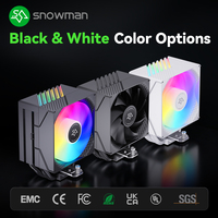 Refroidisseur de processeur à tour unique SNOWMAN MX60-Colorful-BK, 6 caloducs, roulement hydraulique, ventilateur silencieux coloré, refroidissement de PC de jeu, Intel AMD