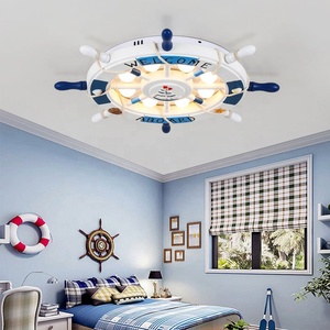 Lustre en fer avec couverture en bois pour chambre d'enfant moderne LED tricolore à gradation pour <span class=keywords><strong>gouvernail</strong></span> de bateau pirate haut CRI 80 - Product Image 2