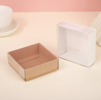 Papier blanc vide boîte-cadeau couvercle Transparent biscuits de noël gâteau bonbons fête vêtements emballage bricolage boîtes en carton