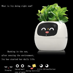 Mini <span class=keywords><strong>Maceta</strong></span> Inteligente de Plástico con Sensor Automático IA y Absorción de Agua para Escritorio Florero Inteligente para Planta Mascota Digital - Product Image 2