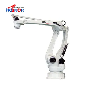 Mechanical 4 Axis Robotic Arm Kawasaki Mechanical Arm CP180L 130kg 180kg Playload 3255mm With Robot Gripper For Palletizing