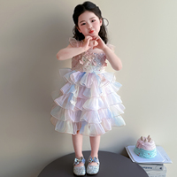 Robe de princesse pour filles, jupe tutu en tulle multicouche, robe de spectacle mignonne pour tout-petits et jeunes enfants, costume de fête