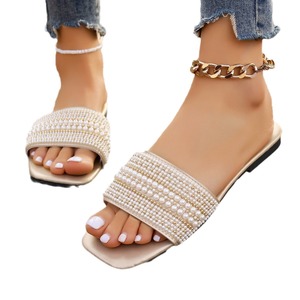 Sandalias de Plataforma Ligeras con Perlas para Mujer 2025, Suela de Goma, Tacón Bajo, para Verano, Playa y Exteriores - Product Image 6