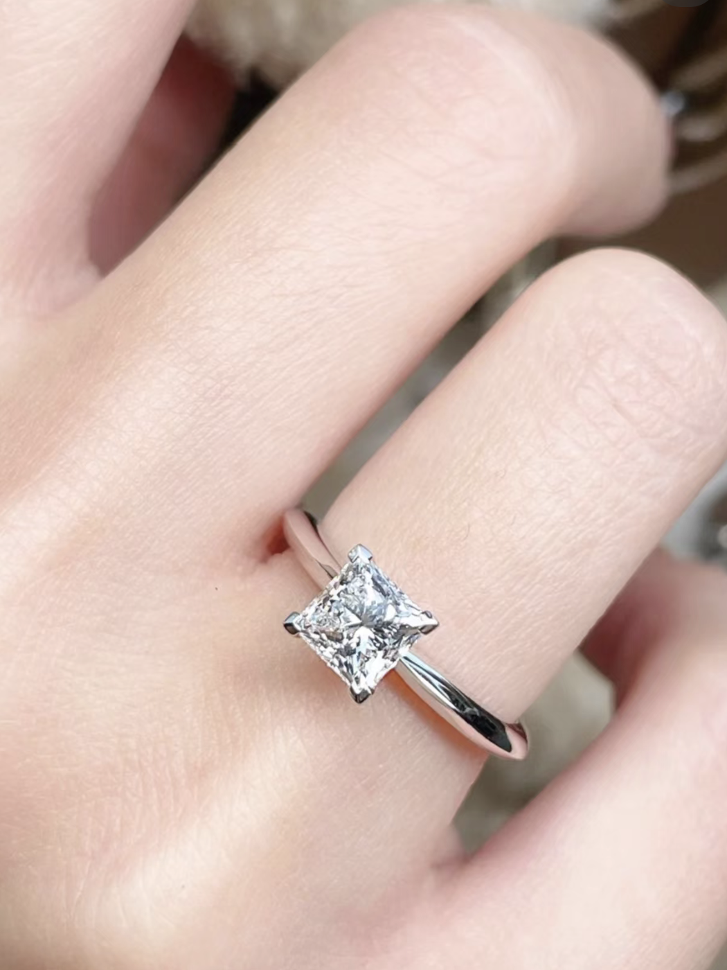 18K White Gold Lab Grown Diamond VS D Color