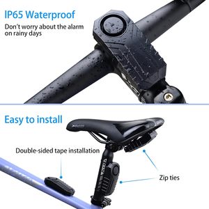<span class=keywords><strong>Alarm</strong></span> Sepeda 113dB Sensor Gerak Getaran Nirkabel Anti Maling Sensitivitas Volume Tahan Air Dapat Disesuaikan dengan Remote untuk Sepeda Motor - Product Image 4