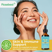 Complément alimentaire certifié GMP, marque privée, végétalien, vitamine A pure haute puissance 10 000 UI, gouttes liquides orales, soutien de la vue, de la peau et du système immunitaire