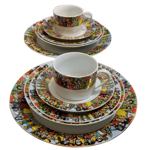 Tùy Chỉnh Thiết Kế Bán Buôn Sứ Handmade Cổ Điển Đồ Ăn Tấm Bộ Nghệ Thuật Truyền Thống Ethiopian eritrean <span class=keywords><strong>20Pcs</strong></span> Đặt Bữa Ăn Tối - Product Image 3