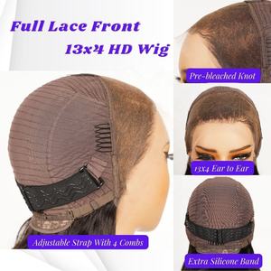 Parrucca frontale in pizzo trasparente 13x4 HD con le migliori <span class=keywords><strong>recensioni</strong></span>, folto e folto ricciolo birmano Pre-spennato parrucche con attaccatura dei capelli crude vietnamite - Product Image 5