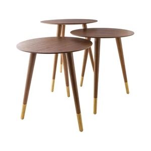 Modern <b>Wood</b> Nesting Coffee <b>Tables</b> Midcentury Design Living Room Furniture Set of Three - Product Image 1
