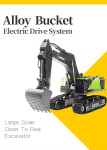 Huina 1593 Off-road Truck 1:14 <strong>RC</strong> Excavator 22CH Rotation Alloy Green Radio Control Toys Double <strong>Track</strong> Engineering <strong>Vehicle</strong> - Product Image 4