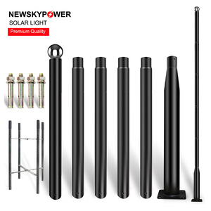 Meilleure vente 5M 16FT poteaux en <span class=keywords><strong>acier</strong></span> fendu 1 8mm 2 0mm Options d'épaisseur Installation facile pour l'éclairage paysager <span class=keywords><strong>de</strong></span> propriété privée - Product Image 3