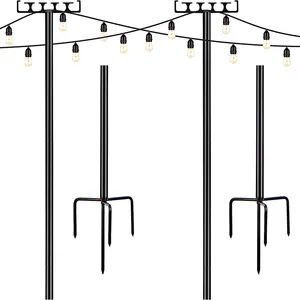 JH-Mech Custom Garden or Backyard Easy to Installation Decorative Sturdy High Grade Steel Outdoor String Light Poles