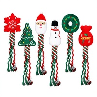 Jouet pour chien qui couine Père Noël, jouet à mâcher en peluche de Noël, jouet de dentition pour chiot, cadeau de Noël non toxique pour chiens de petite, moyenne et grande taille