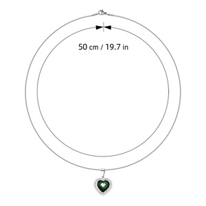 <span class=keywords><strong>Collana</strong></span> con Pendente <span class=keywords><strong>Cuore</strong></span> <span class=keywords><strong>dell</strong></span>'<span class=keywords><strong>Oceano</strong></span> in Acciaio Inossidabile Impermeabile, con Zirconi Blu, Verdi e Neri, Gioielli da Donna - Product Image 2