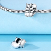 Collier avec pendentif en forme d'animal mignon en zircon plaqué argent, hamster, koala, chiot, fabrication de bijoux DIY