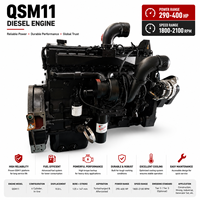 SCDC 커미스 QSM11 11L 디젤 엔진 290-400HP 1800-2100RPM 6기통 직렬 EPA Tier2 건설 광업 산업용 엔진