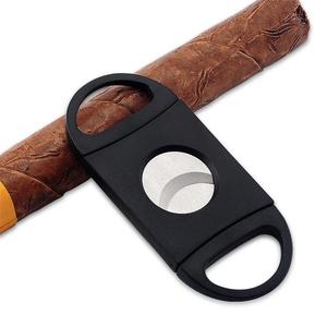 Cortador de Cigarros Portátil de Acero Inoxidable Negro, Doble Cuchilla, Forma Redonda, para Accesorios de Cigarros - Product Image 1