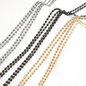 Chaîne à perles de 1,4 mm de diamètre, maillons ronds plaqués laiton pour accessoires vestimentaires, fabrication de bijoux, chaînes d'étiquettes durables - Product Image 3