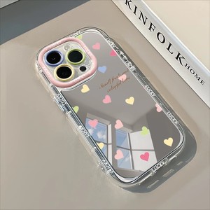 Cover per <span class=keywords><strong>iPhone</strong></span> 12 13 14 15 16 17 Pro/Pro Max <span class=keywords><strong>con</strong></span> Specchio a Forma di Cuore Colorato, Custodia in TPU <span class=keywords><strong>con</strong></span> Impugnatura e Specchio - Product Image 1