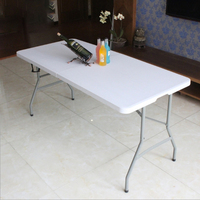 Banc rectangulaire pliable en plastique populaire pour l'extérieur, table pliante de 8 pieds pour repas en plein air