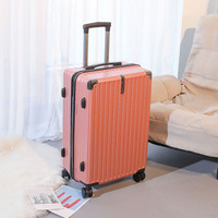 Vente en Gros Vin Rouge Voyage Bagages Valises 20 Pouces Abs Voyage Poussette Valise Pc Boîte De Voyage Pour Les Femmes